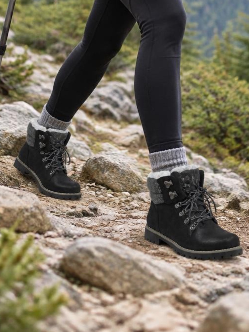Cliffs By White Mountain Womens Sz 8.5W Pathfield Black Winter Hiking Boots
